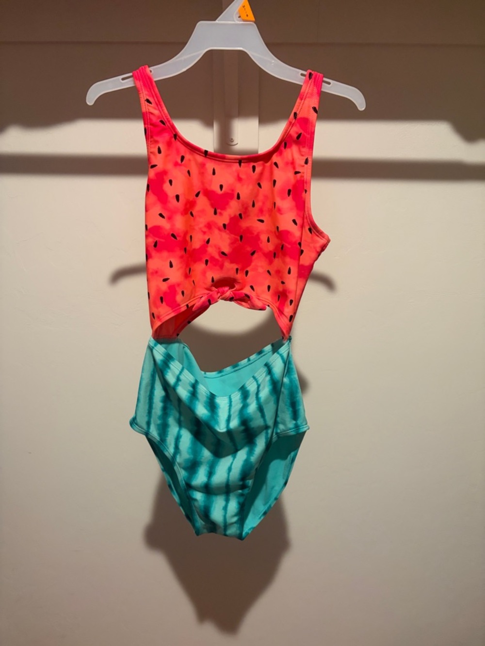 Cat & Jack Kids One-Piece Swimsuit - Coral Pink & Teal